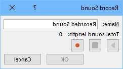 screenshot of the sound recording panel