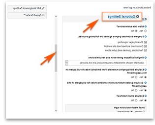 turnitin optional settings images